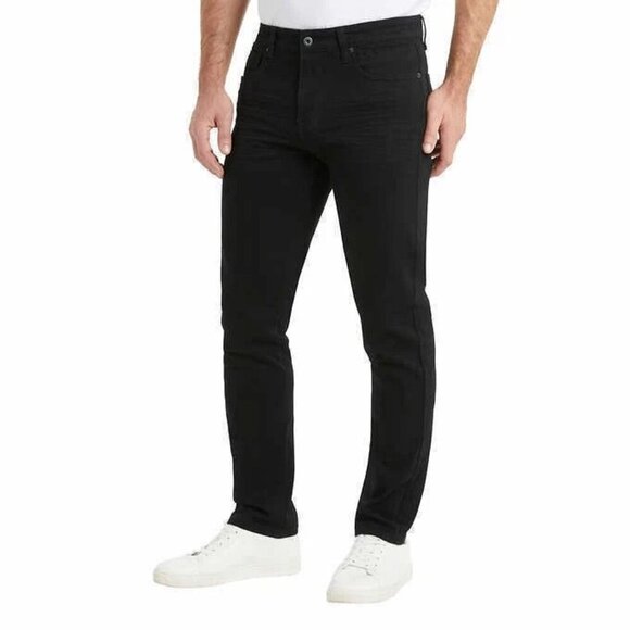 NEW Kenneth Cole Men's 32x34 Black Straight Fit Stretch Denim Jeans Cotton Blend - Picture 1 of 10